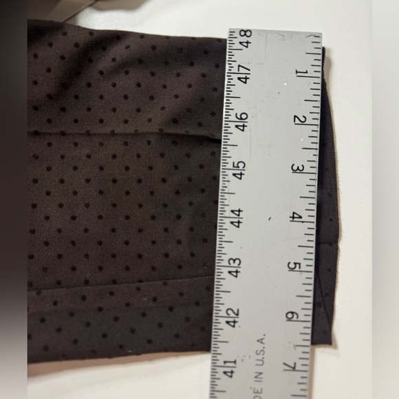 Zara Dress Pants Straight Tapered Leg Swiss Dot Brown Textured Trouser SZ 10 - Picture 15 of 16
